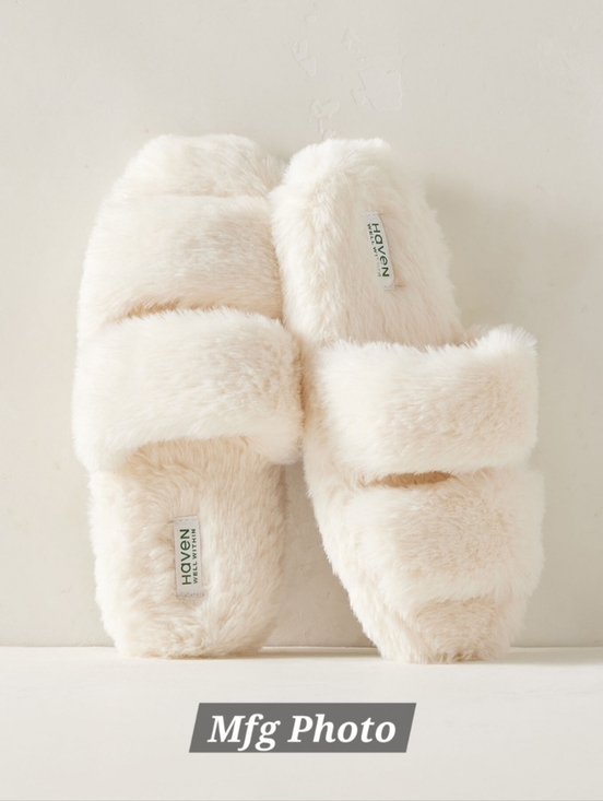 Haven Well Within Shoes - Haven Well Within Faux Fur Banded Slippers, Womens 6